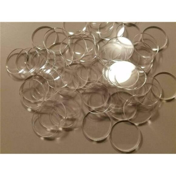 Clear Acrylic Drink Coasters Set of 6 Round Plastic Cup Tabletop Protection - Picture 4 of 5